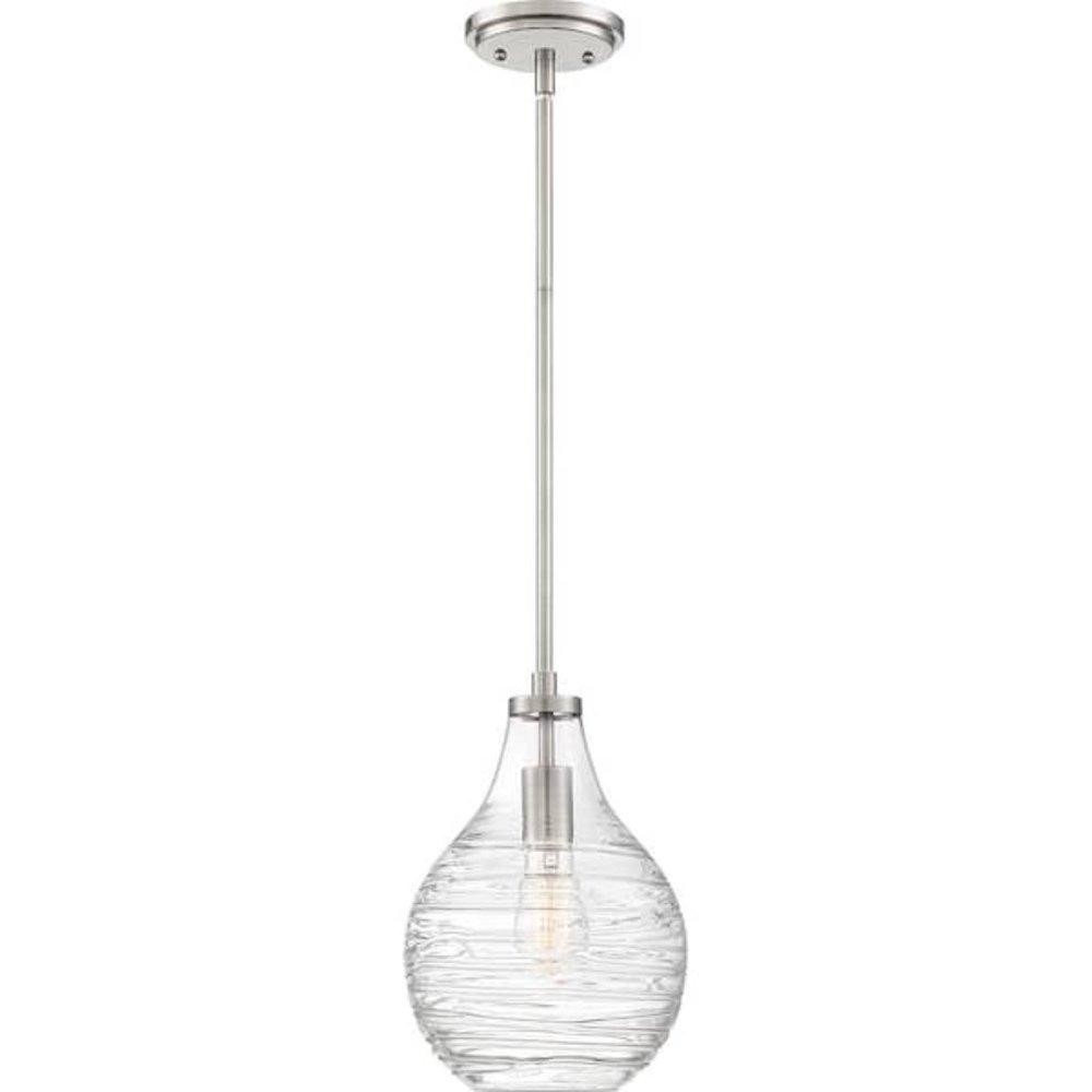 Quoizel Genie 1 Light Pendant Hanging Fixture Brushed Nickel Ceiling QPP4019BN 2